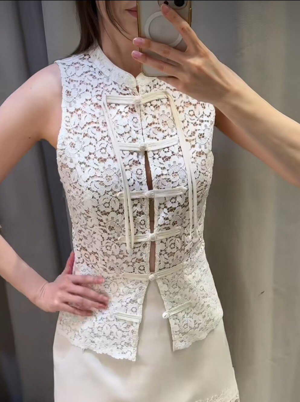 ZARA GUIPURE FIREMAN CLASP TOP - Picture 4 of 5